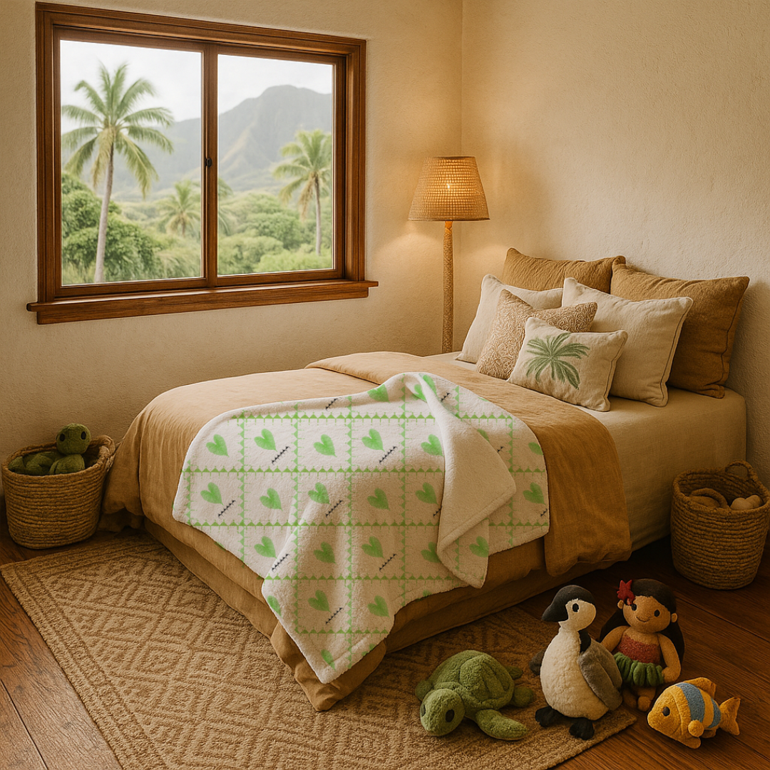 Green Aupua’a - Minky Blanket