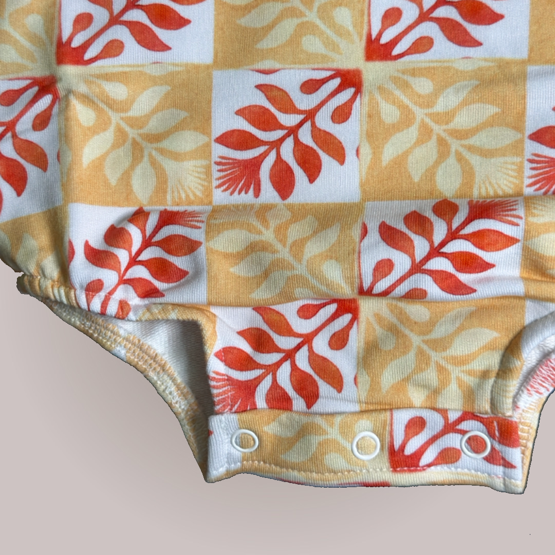 Ohia Lehua Quilt Checkers - Bubble Romper