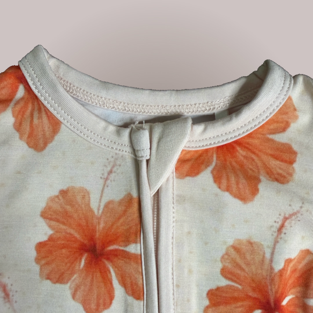 Nana’s Favorite - Fold-over Mitten & Foot Cuff Zippy Romper