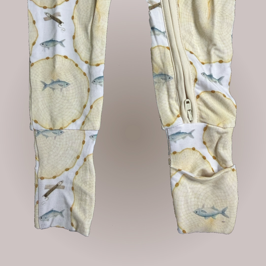 Upena Days - Fold-over Mitten & Foot Cuff Zippy Romper