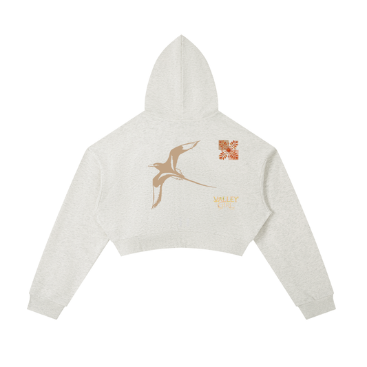 Green Ti Essential Cropped Zip-Up Hoodie