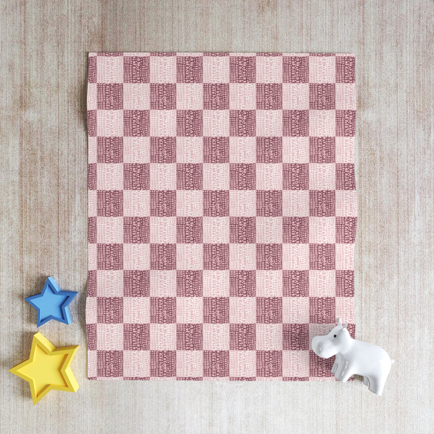 Pink Cone Shell Patchwork Print Throw Blanket