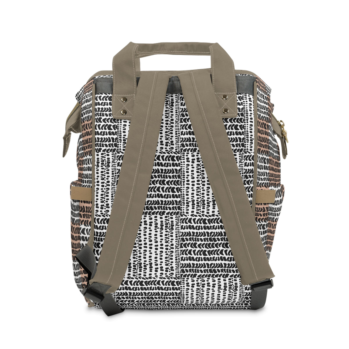 Neutral Cone Shell Patchwork Diaper Bag Backpack
