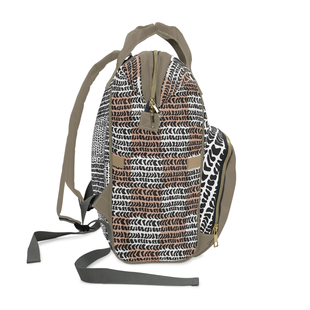 Neutral Cone Shell Patchwork Diaper Bag Backpack