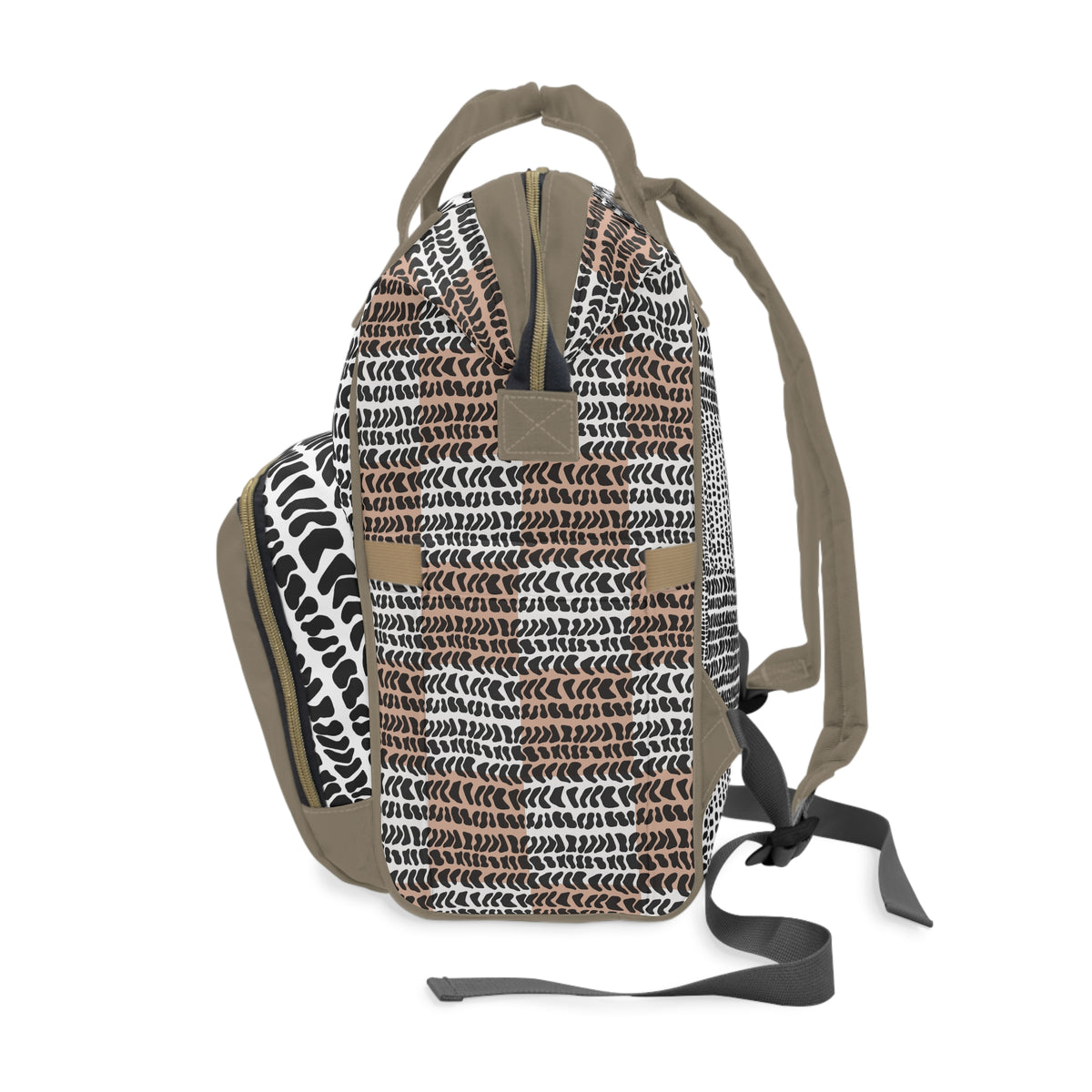 Neutral Cone Shell Patchwork Diaper Bag Backpack