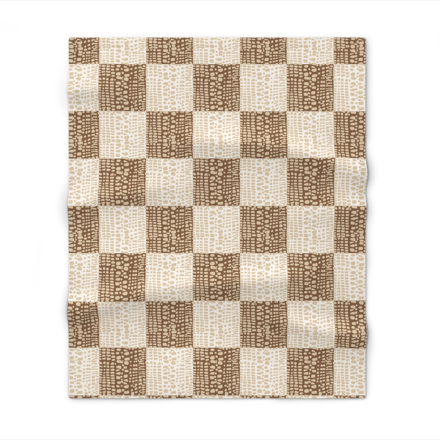 Cream Cone Shell Patchwork Print Throw Blanket