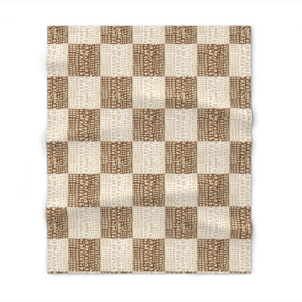 Cream Cone Shell Patchwork Print Throw Blanket