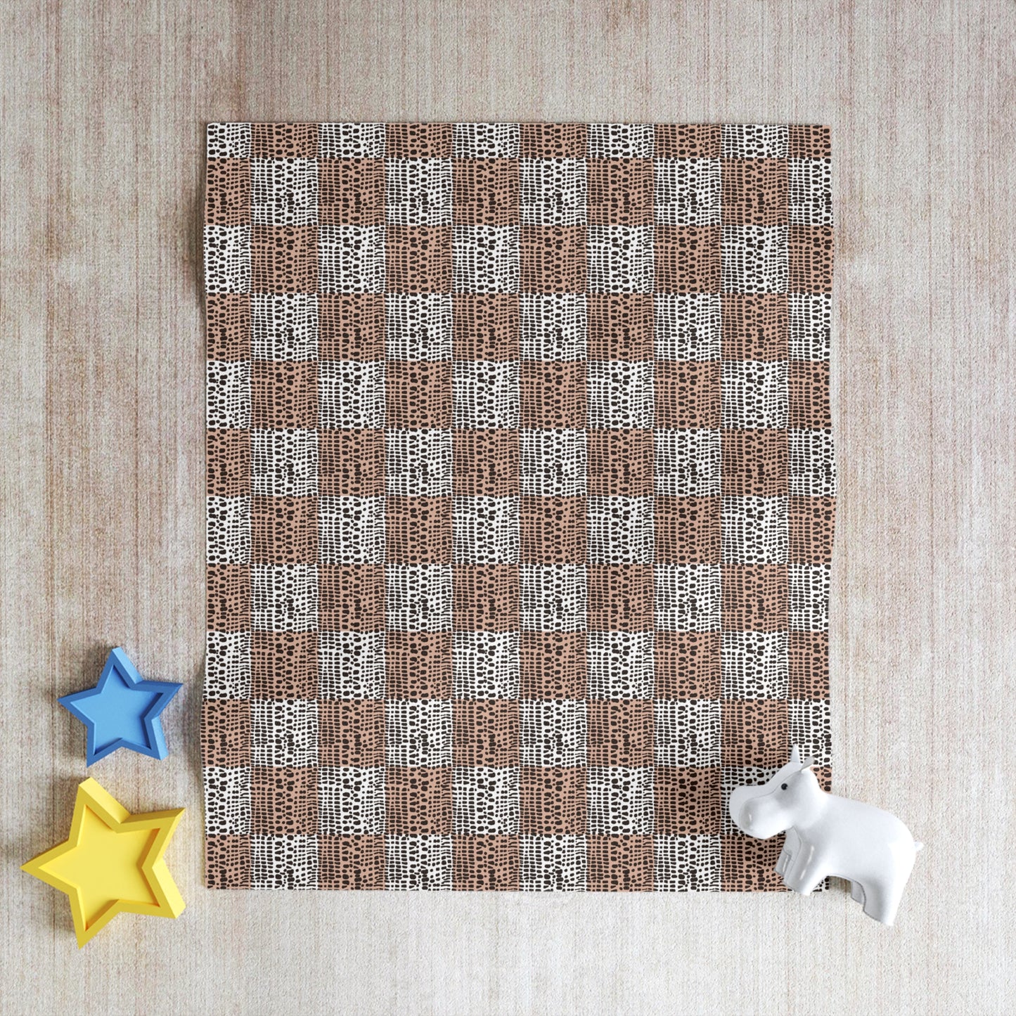 Cone Shell Patchwork Print Throw Blanket