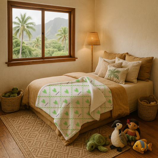 Green Aupua’a - Minky Blanket