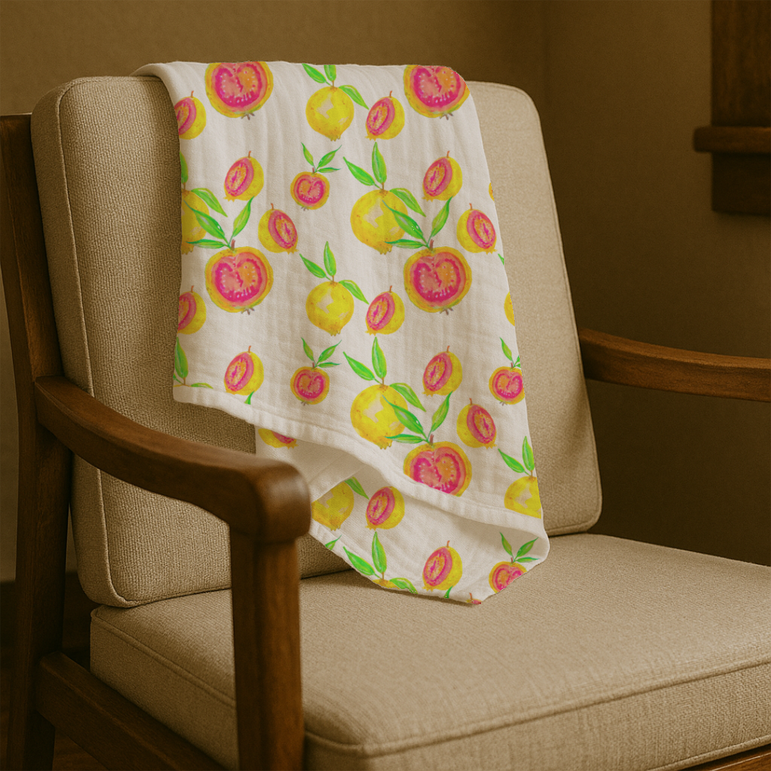 Haiku Guava Swaddle Blanket