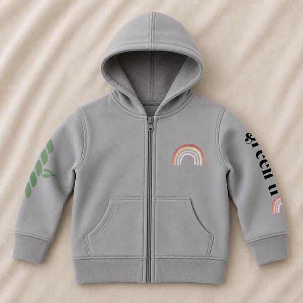 Keiki Rainbow Green Ti Fleece Zip Hoodie