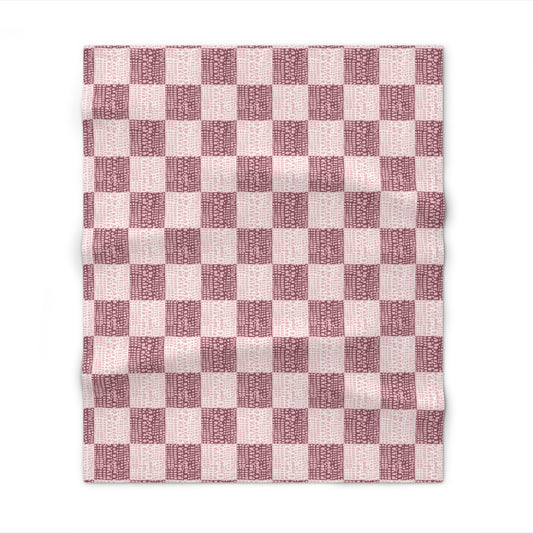 Pink Cone Shell Patchwork Print Throw Blanket