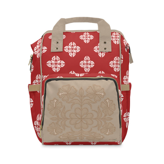 Anthurium Quilt Diaper Backpack