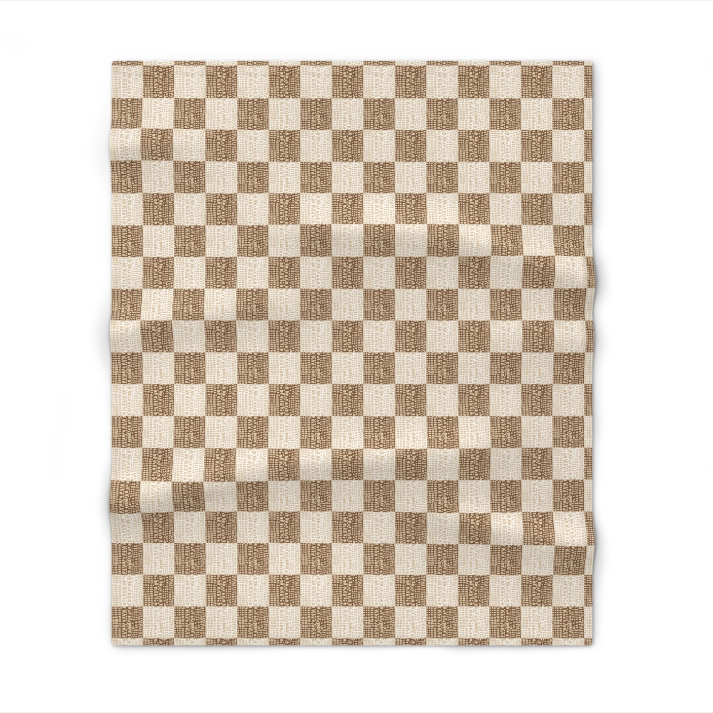 Cream Cone Shell Patchwork Print Throw Blanket