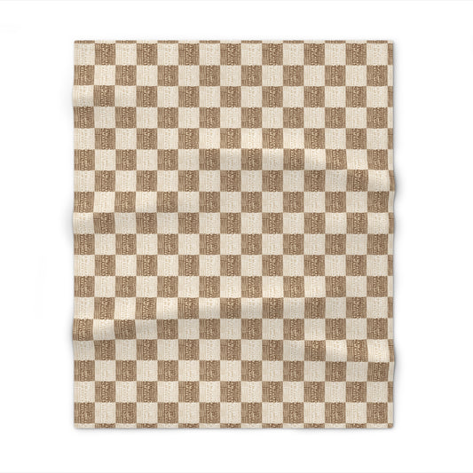 Cream Cone Shell Patchwork Print Throw Blanket