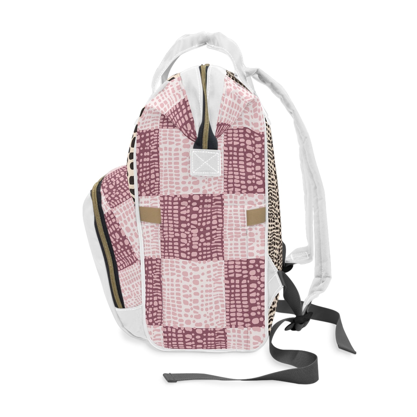 Pink Cone Shell Patchwork Diaper Bag Backpack