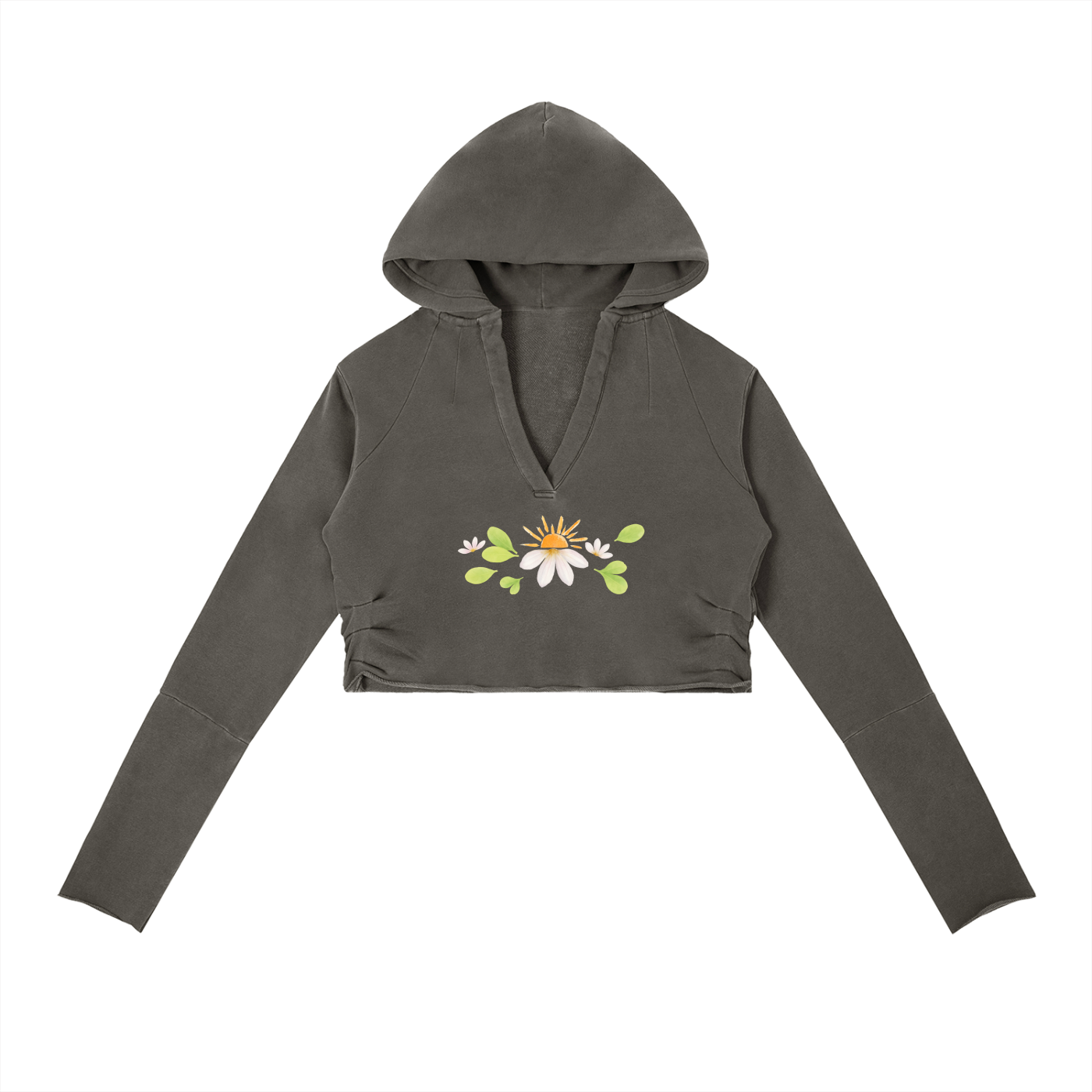 Naupaka Kālā Vintage Washed Raw Edge Hoodie