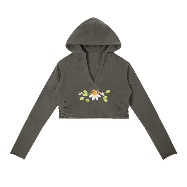 Naupaka Kālā Vintage Washed Raw Edge Hoodie