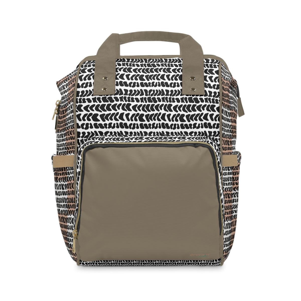 Neutral Cone Shell Patchwork Diaper Bag Backpack