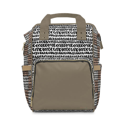 Neutral Cone Shell Patchwork Diaper Bag Backpack