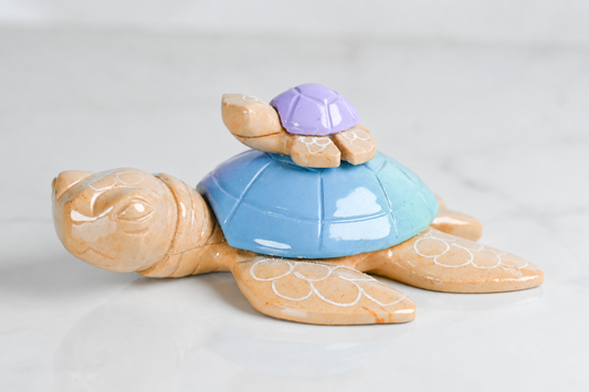 Marble Honu Mom & Baby 4"