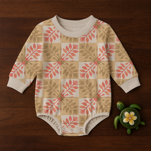 Ohia Lehua Quilt Checkers - Bubble Romper