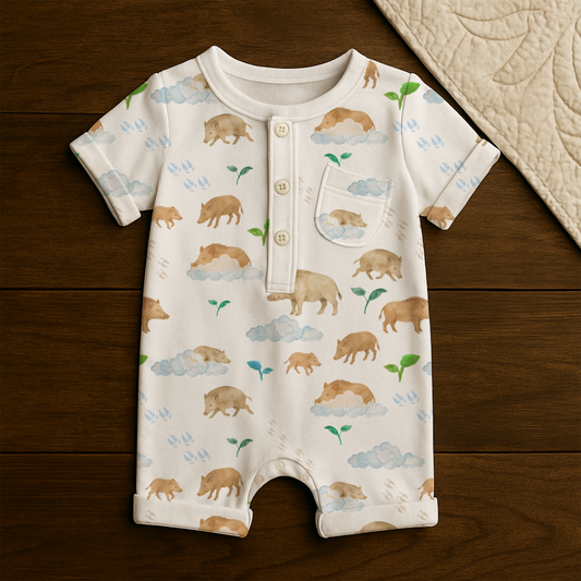 Big Boar Dreams - Rolled Romper