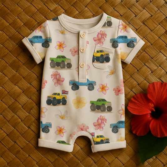 Truck Pua - Rolled Romper