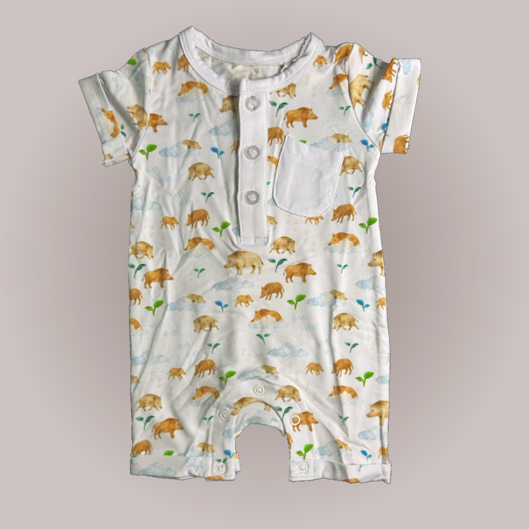 Big Boar Dreams - Rolled Romper