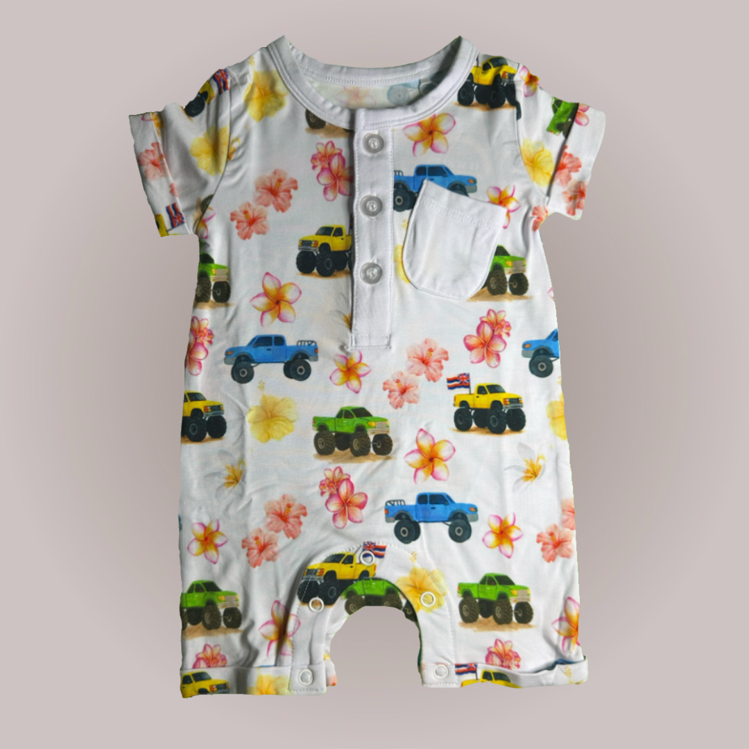 Truck Pua - Rolled Romper
