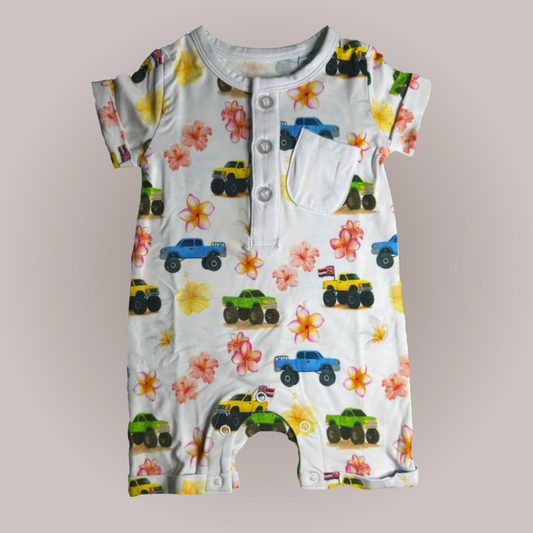 Truck Pua - Rolled Romper