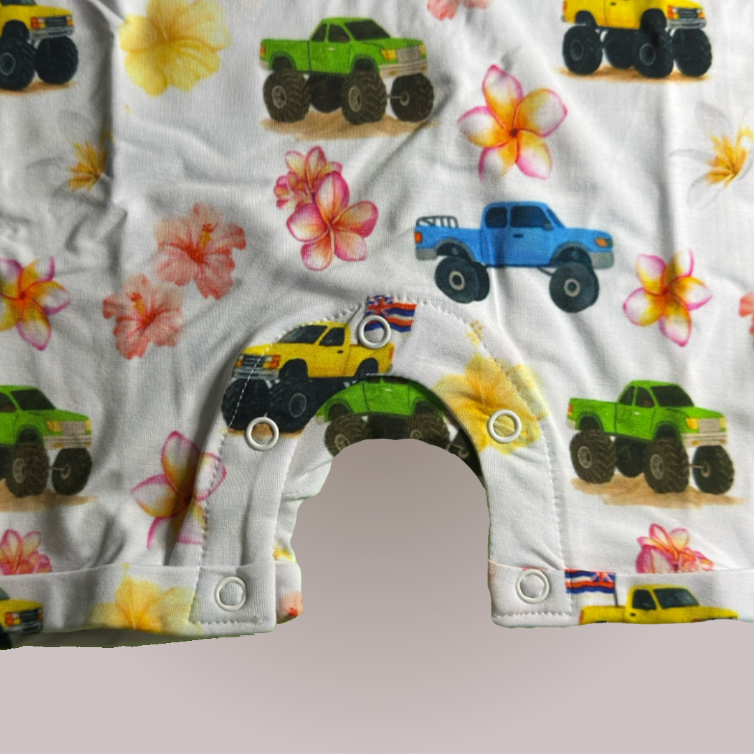 Truck Pua - Rolled Romper