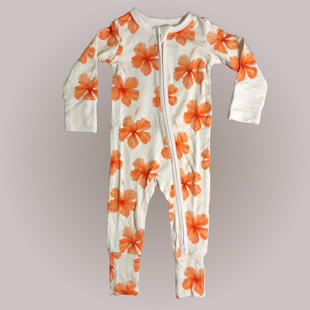 Nana’s Favorite - Fold-over Mitten & Foot Cuff Zippy Romper