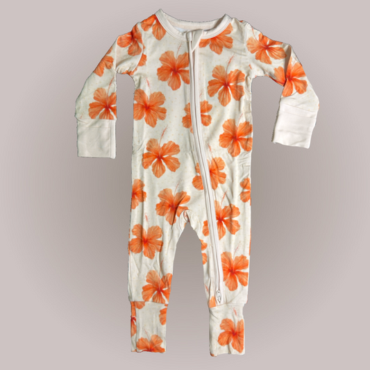 Nana’s Favorite - Fold-over Mitten & Foot Cuff Zippy Romper