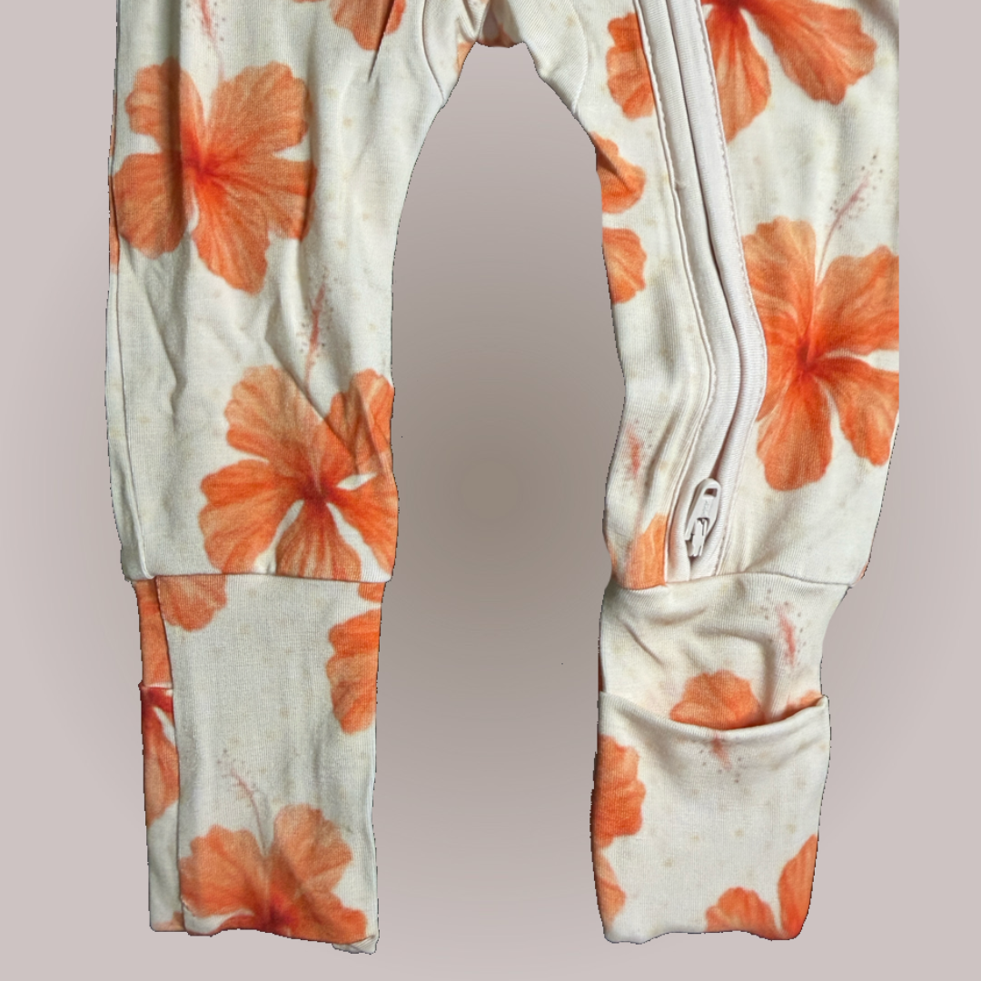 Nana’s Favorite - Fold-over Mitten & Foot Cuff Zippy Romper
