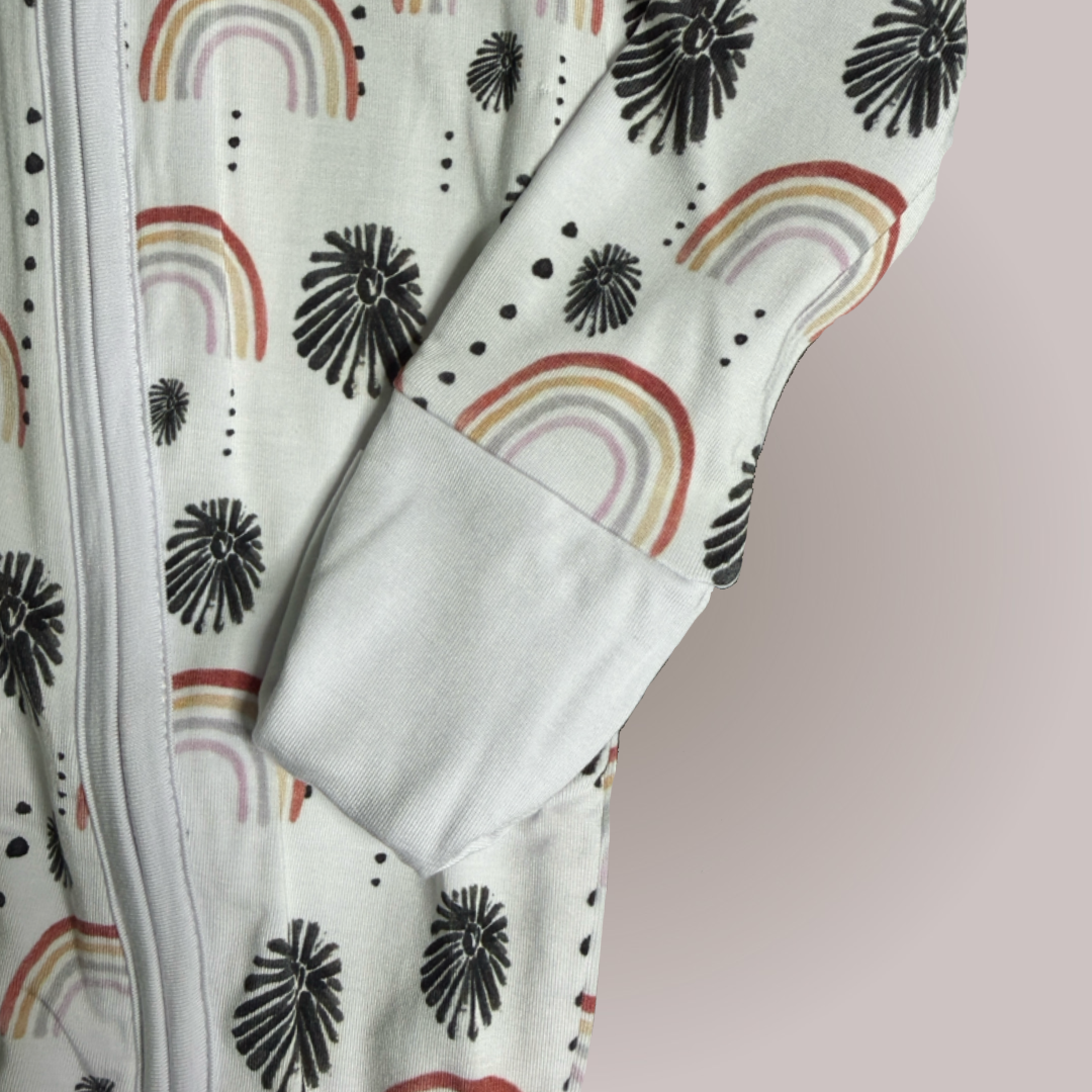 Sundays - Fold-over Mitten & Foot Cuff Zippy Romper