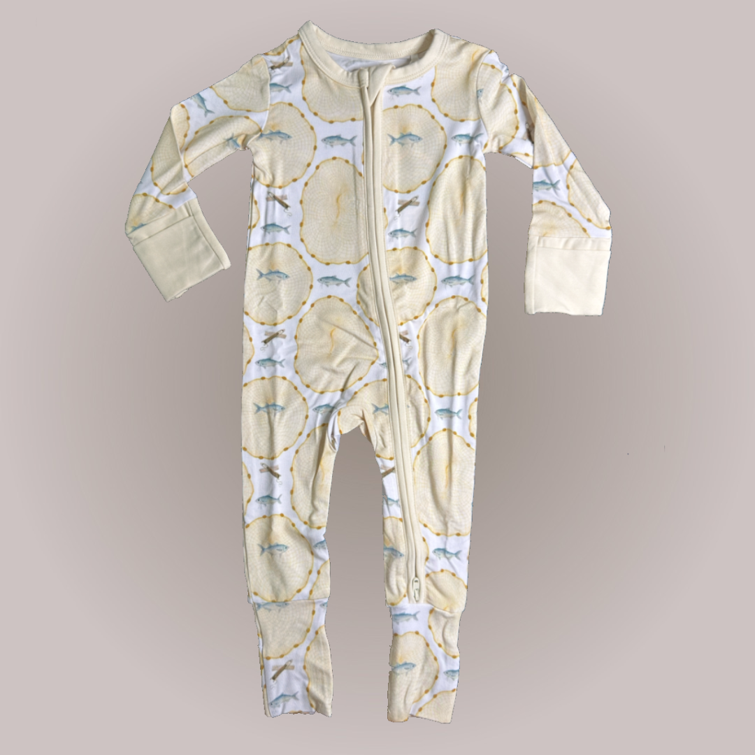Upena Days - Fold-over Mitten & Foot Cuff Zippy Romper