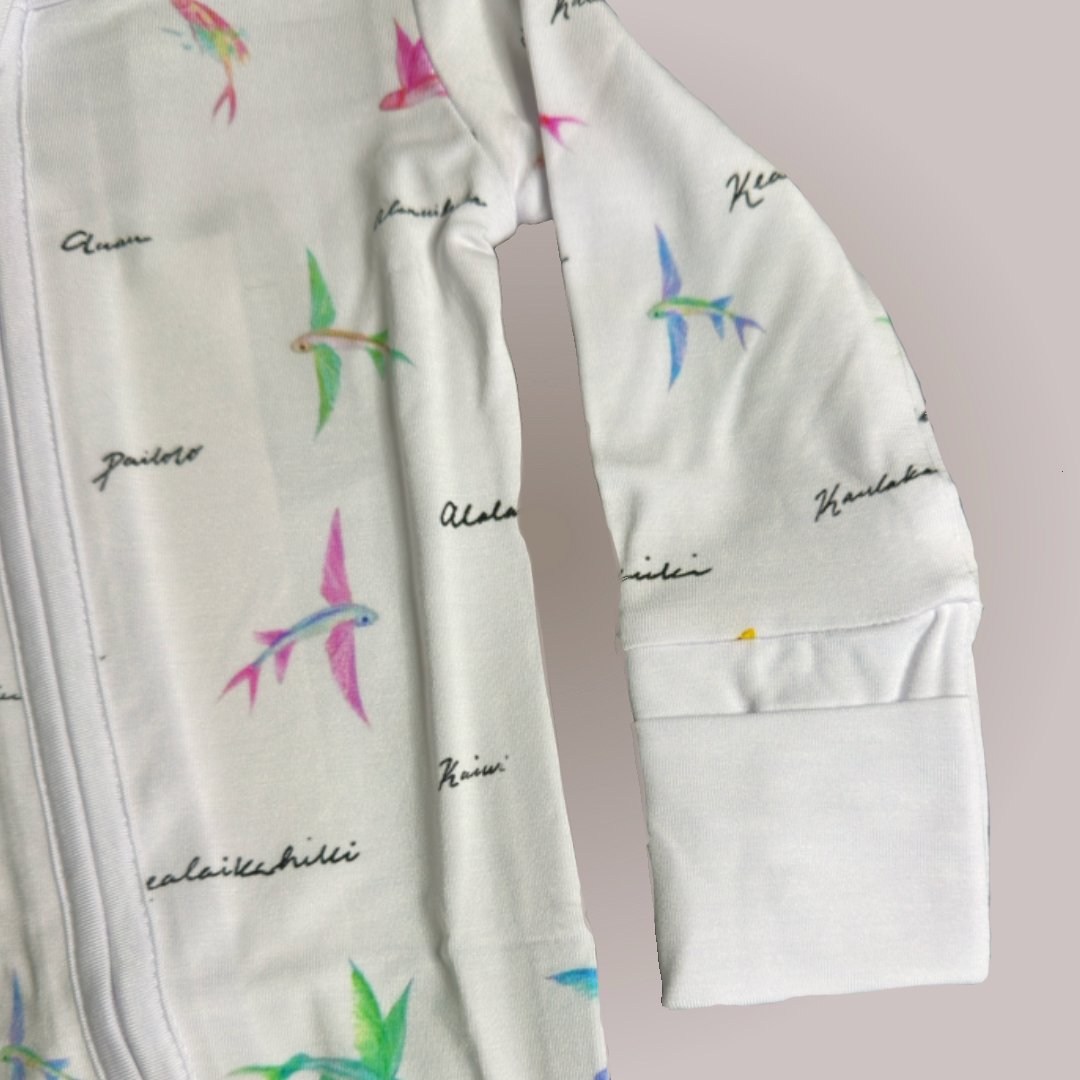 Pailolo Mālolo - Fold-over Mitten & Foot Cuff Zippy Romper