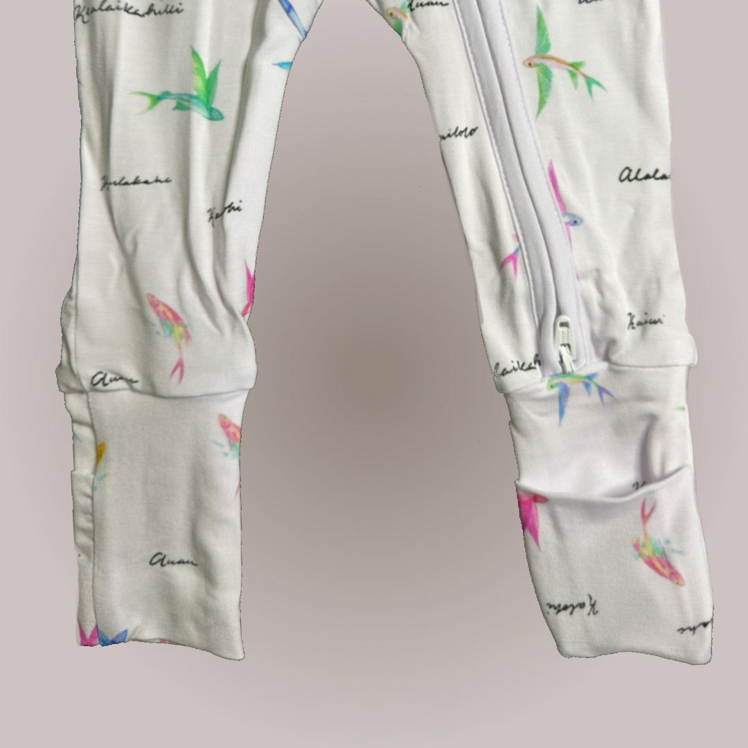Pailolo Mālolo - Fold-over Mitten & Foot Cuff Zippy Romper