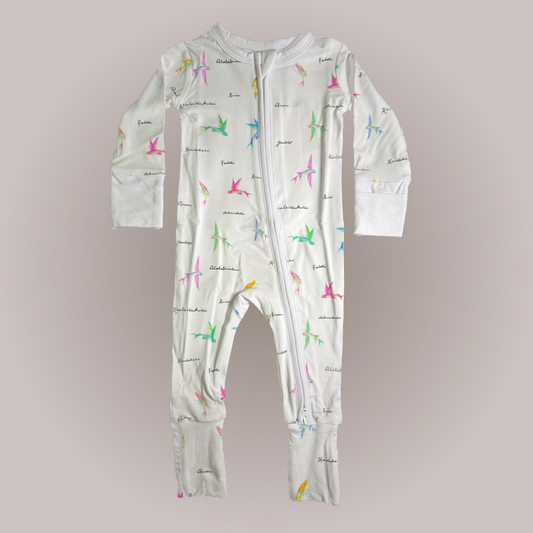 Pailolo Mālolo - Fold-over Mitten & Foot Cuff Zippy Romper