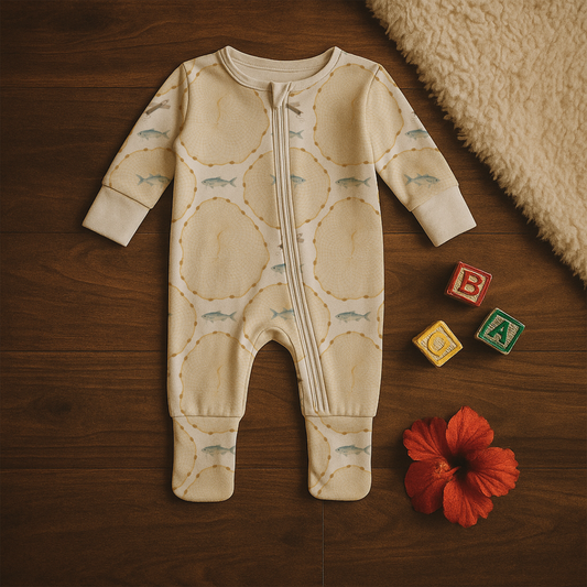 Upena Days - Fold-over Mitten & Foot Cuff Zippy Romper