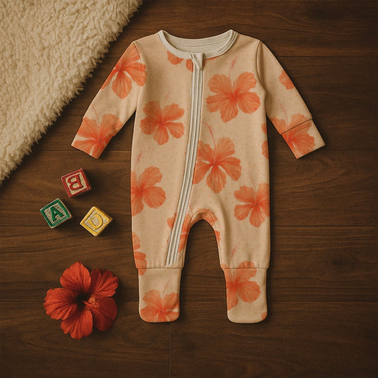 Nana’s Favorite - Fold-over Mitten & Foot Cuff Zippy Romper