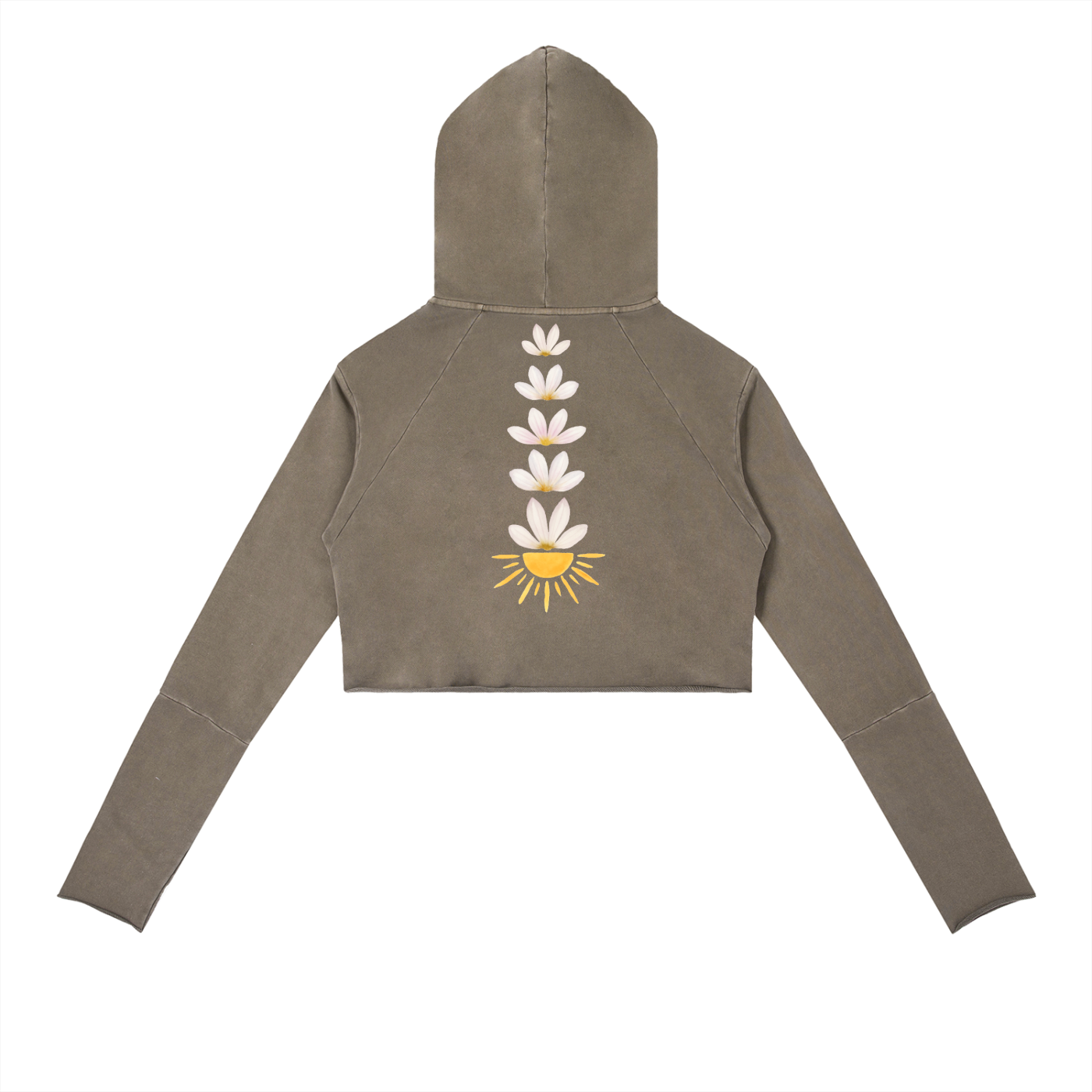 Naupaka Kālā Vintage Washed Raw Edge Hoodie