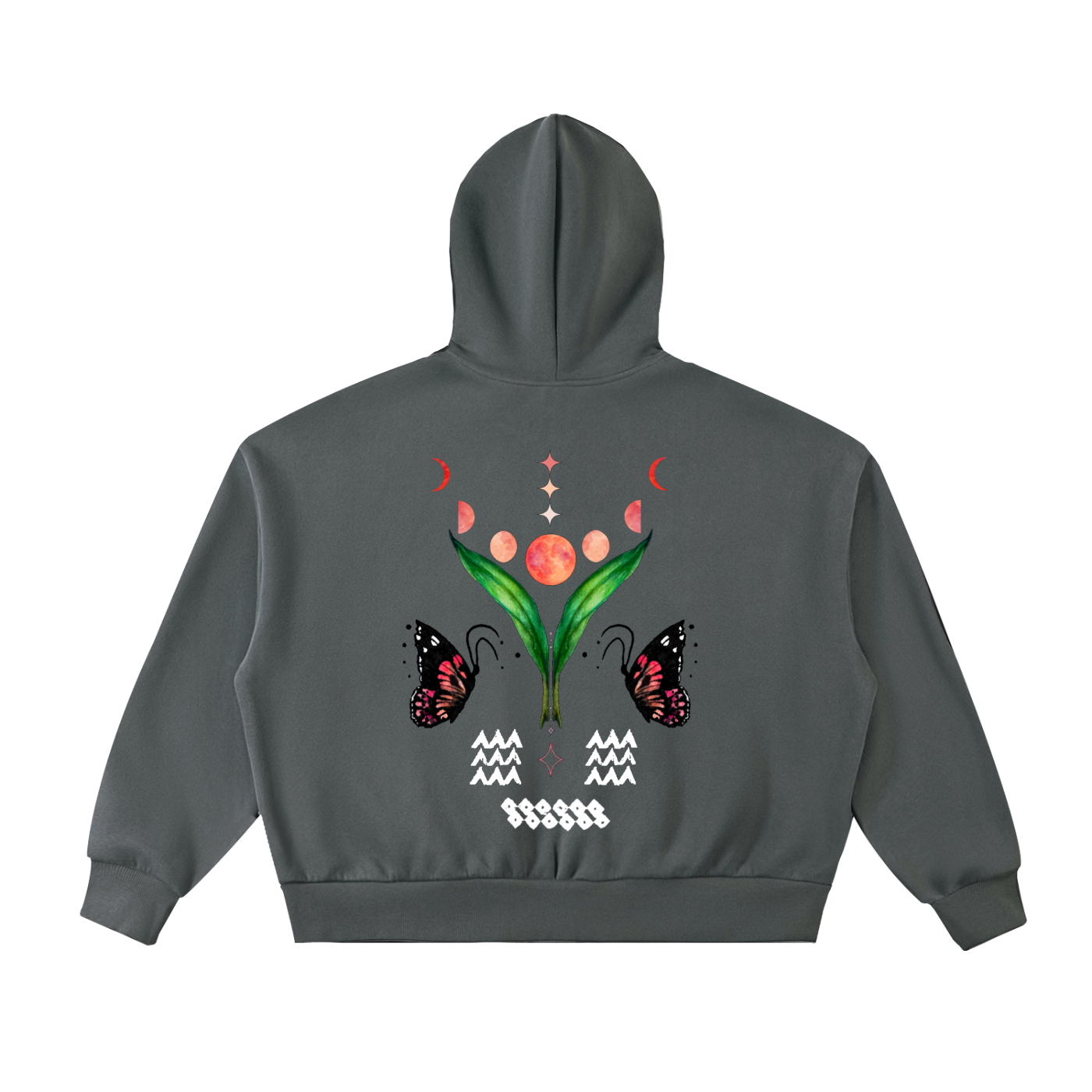 Fleeced Full-Zip Boxy Hoodie