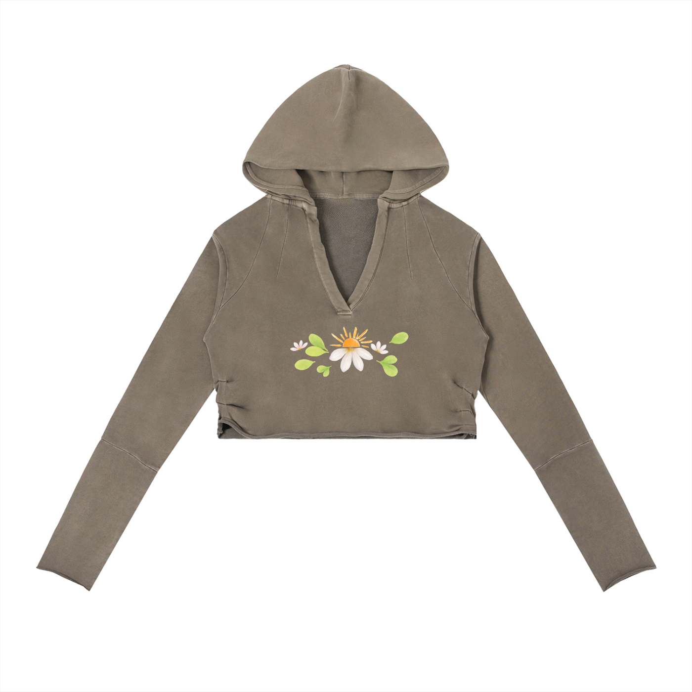 Naupaka Kālā Vintage Washed Raw Edge Hoodie