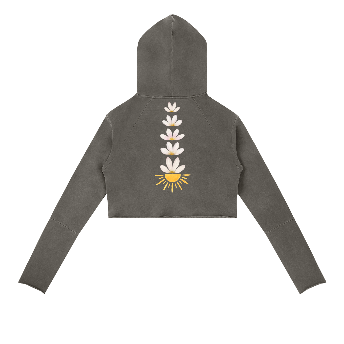 Naupaka Kālā Vintage Washed Raw Edge Hoodie