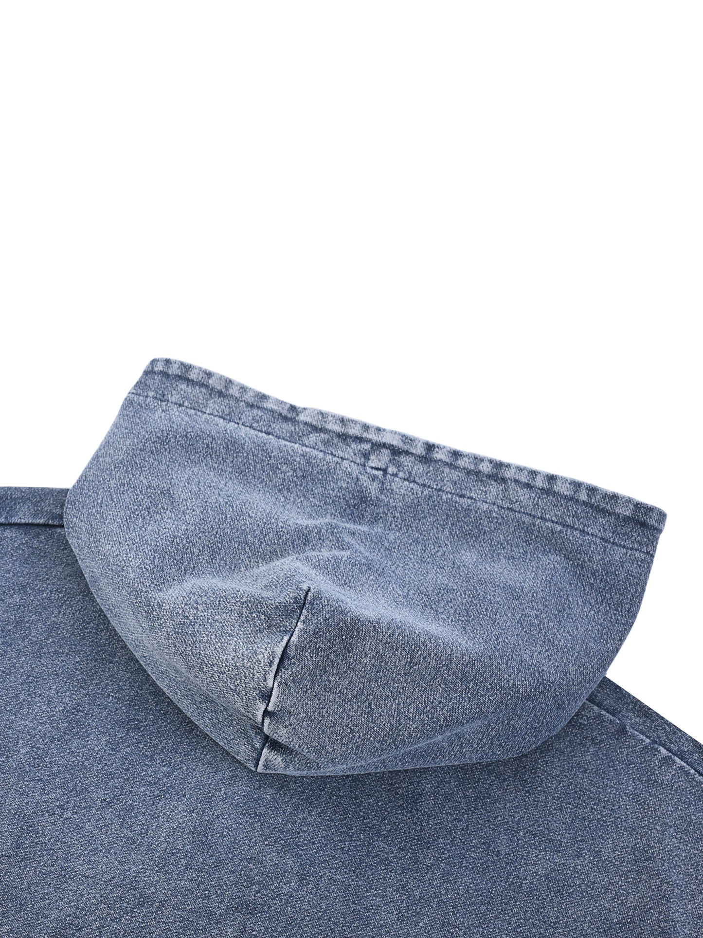 “Represent” Snow Wash Denim Oversized Zip-Up Hoodie